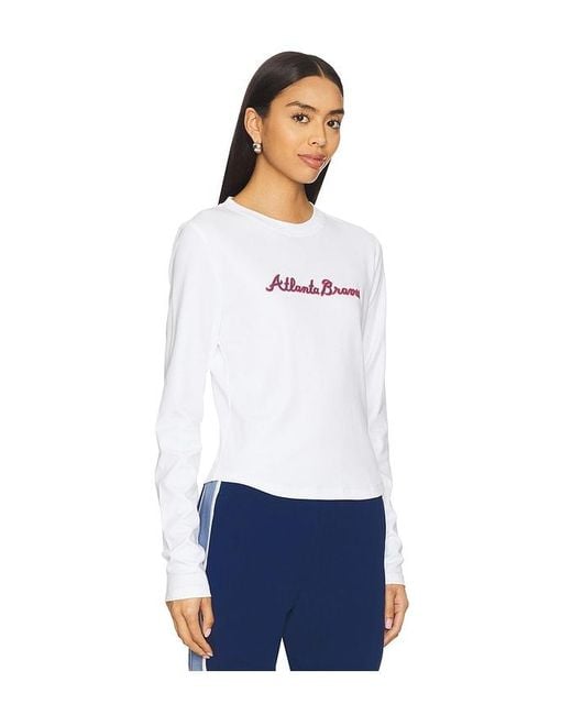 Terez White X Revolve Atlanta Braves Long Sleeve Baby Tee