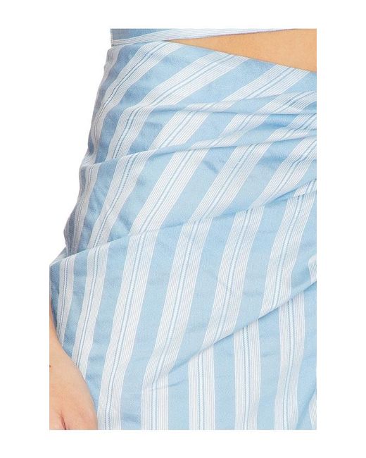 Jonathan Simkhai Blue Liorra Yarn-Dye Draped Skirt