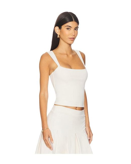 Susana Monaco White Wide Angle Strap Tank Top