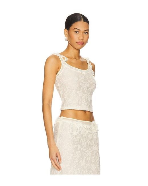 MARRKNULL Natural Lace Layered Top