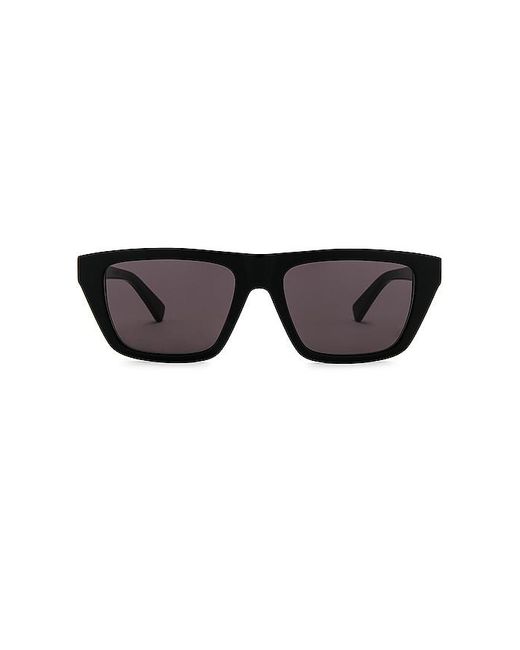 Bottega Veneta Black Triangle Stud Rectangular Sunglasses