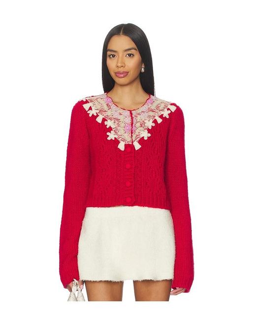 Free People Red Pixie Cardi