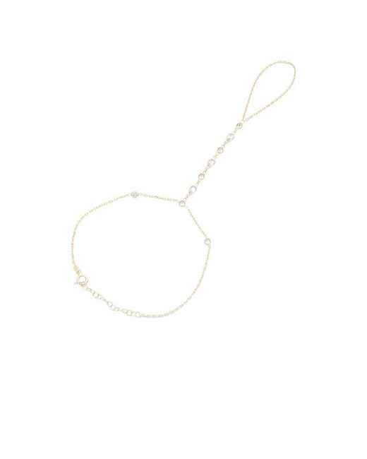 By Adina Eden White Cz Multi-Shape Stone Hand Chain Bracelet