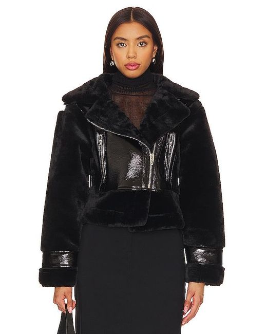 Blank NYC Black Faux Fur Jacket