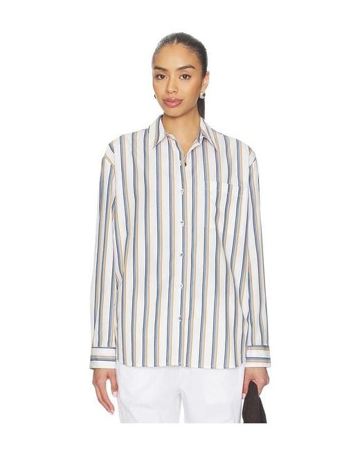 Leset White Yoshi Stripe Classic Button Down