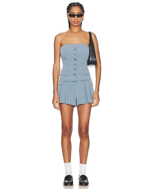 Margo Top En -Medium Talla (También En M) Line & Dot de color Blue