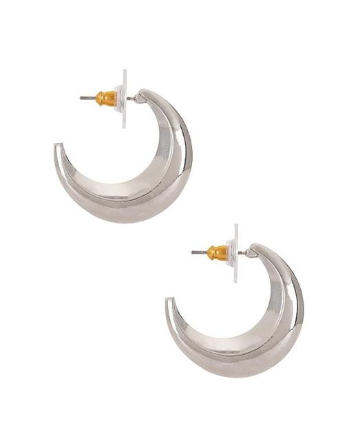 BaubleBar White Crescent Hoop Earrings