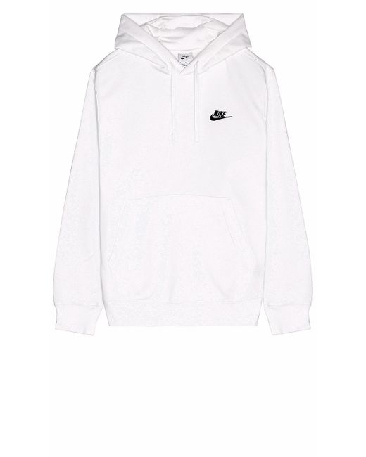 Nike Cotton Nsw Club Hoodie in White & Black (White) for Men | Lyst