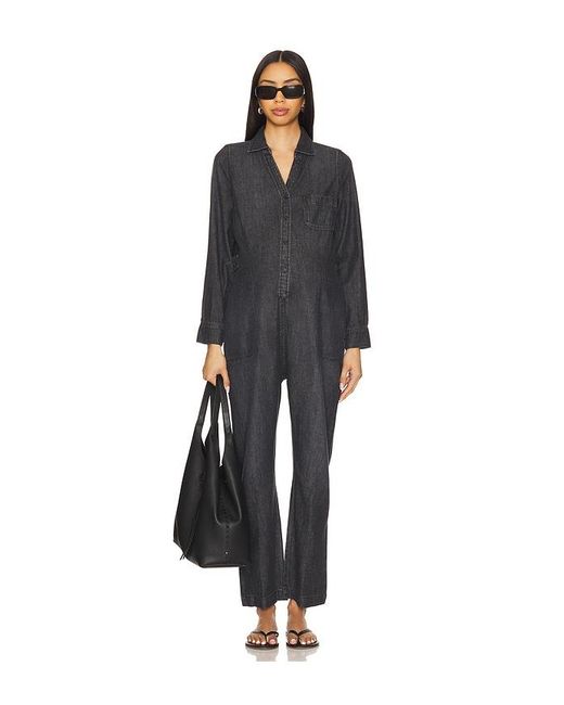 HATCH Black The Everyday Nursing Denim Jumpsuit