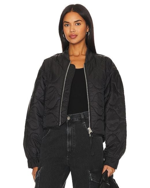 Agolde Black X Shoreditch Ski Club Iona Quilted Jacket