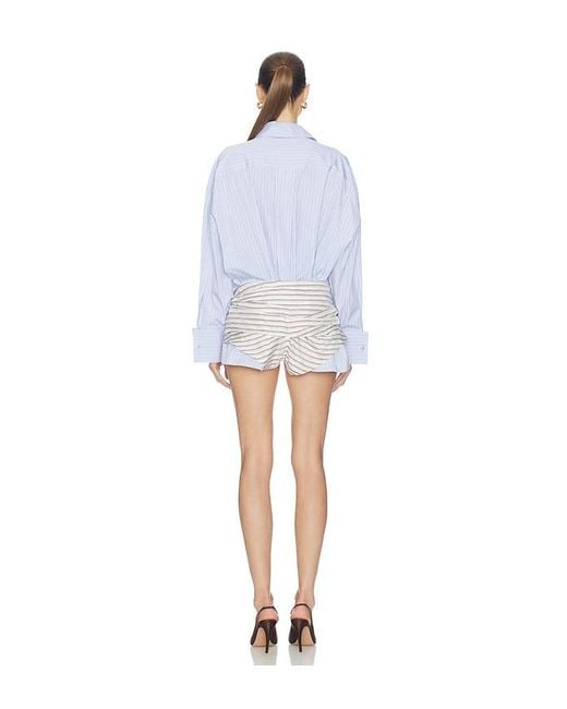 The Attico Blue Mini Shirt Dress