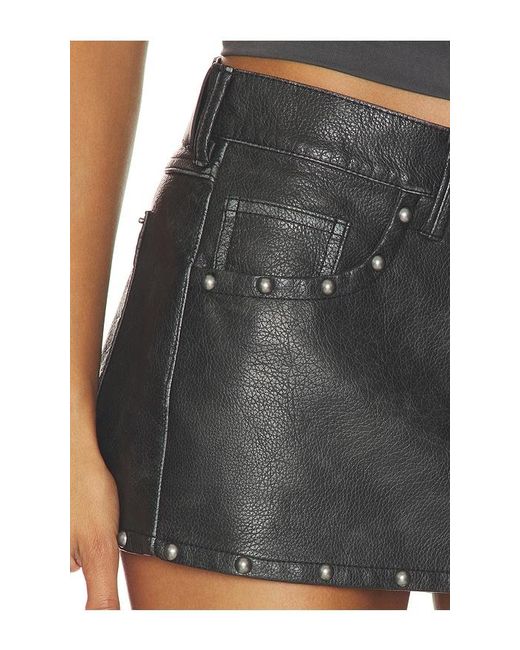 Free People Blue Lainey Studded Faux Skirt