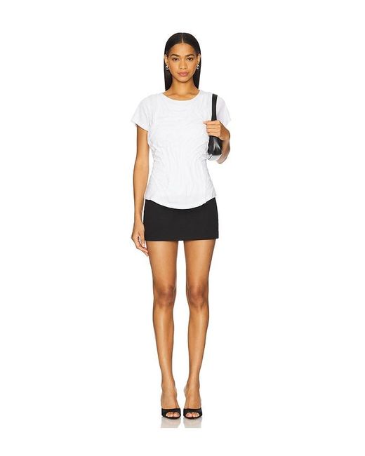 DI PETSA White Wetlook Draped T-Shirt
