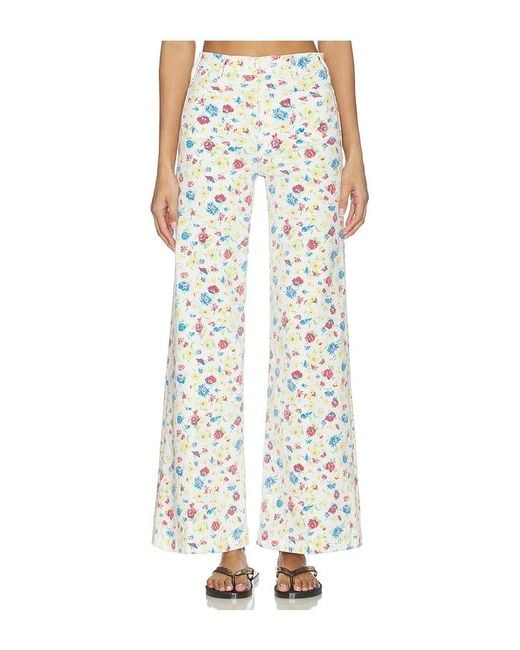 Mother White The Patch Pocket Hustler Roller Sneak Jeans