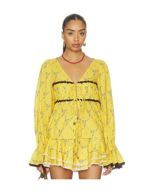 Siedres Yellow Riby Top