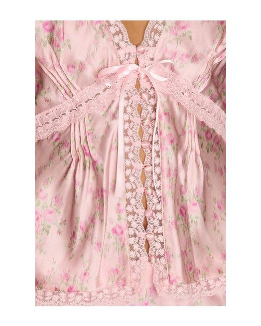 LoveShackFancy Pink Oberteil Amara