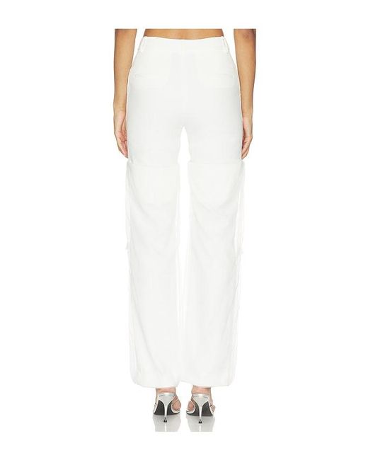 MARRKNULL White Mesh Panel Long Pant