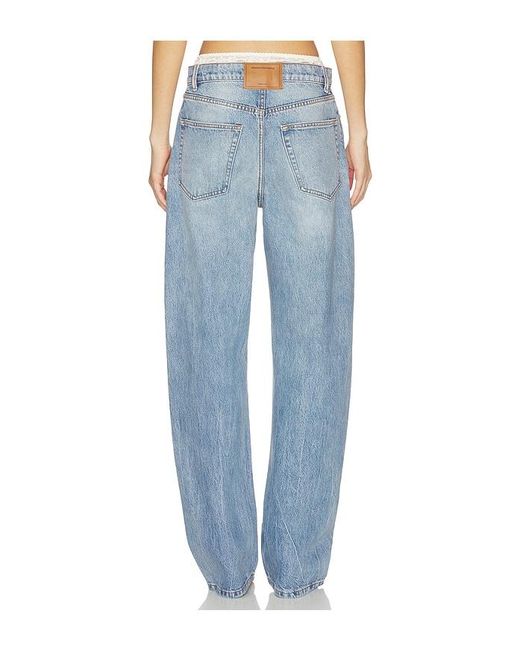 Alexander Wang Blue Silk Prestyle Float Jeans With Horizontal Zips
