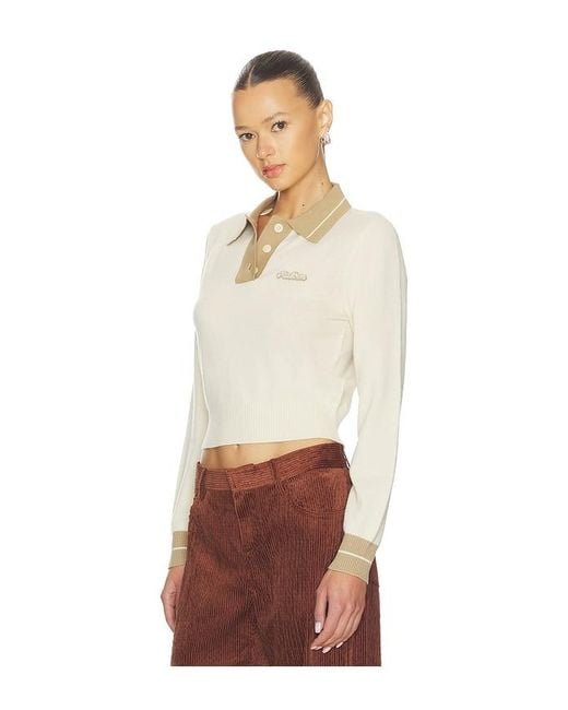 Malbon White Miranda Polo Sweater