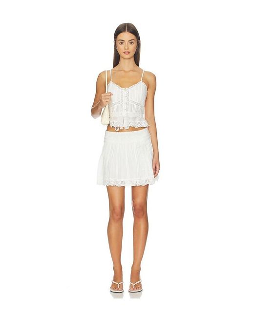 LoveShackFancy White Solena Skirt