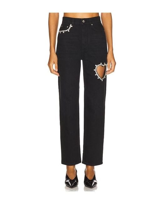 Area Black Crystal Heart Jean