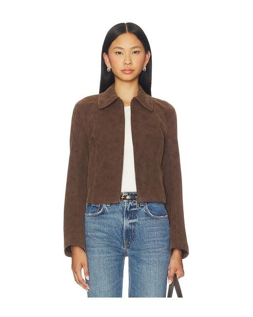 Free People Brown X We The Free River Faux Suede Jacket