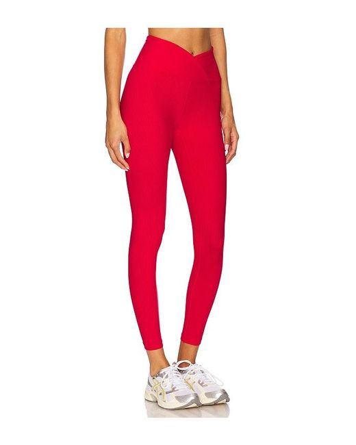 Year Of Ours Red Ribbed Veronica Legging