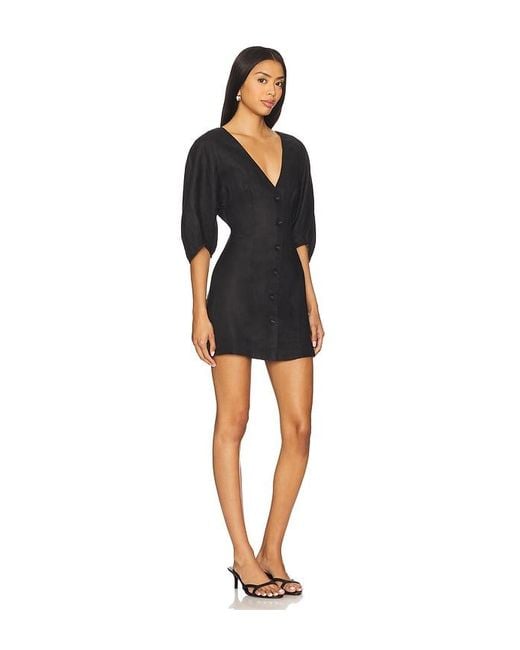 Camila Coelho Black Lino Mini Dress