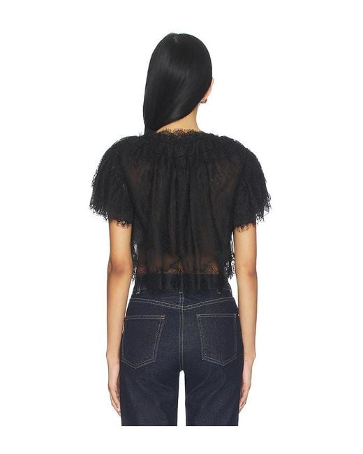 LoveShackFancy Black Vienne Top