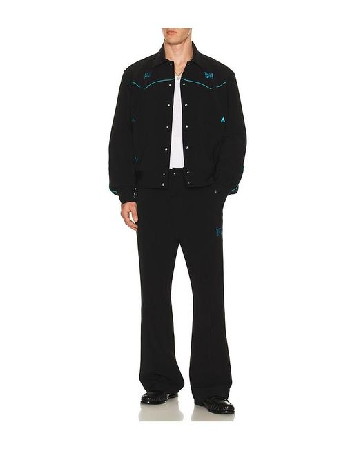 Needles Black Piping Cowboy Pant Poly Double Cloth for men