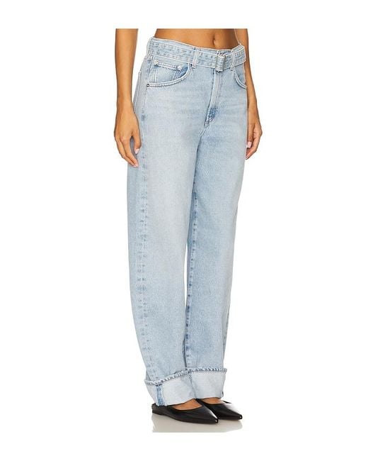 Agolde Blue Cuffed Taper Jeans
