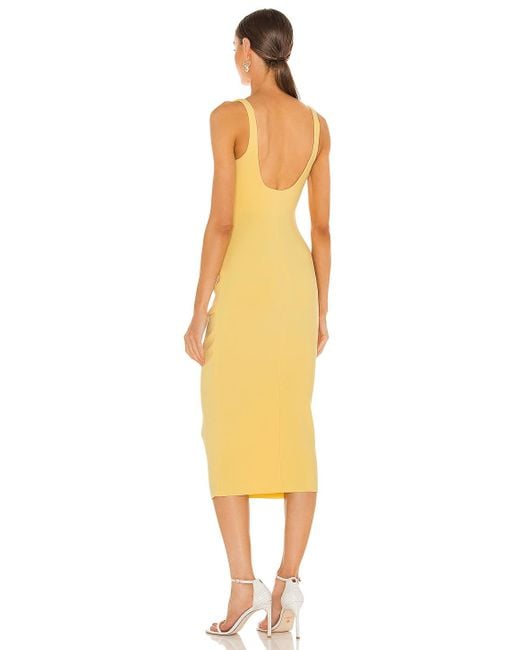 Bec Bridge Karina Tuck Midi Dress in Yellow Lyst