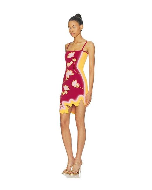Ph5 Red Lyndon Wavy Mini Dress