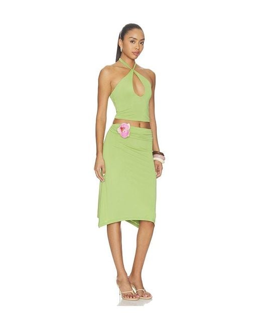 MORE TO COME Green Everlane Midi Skirt Set