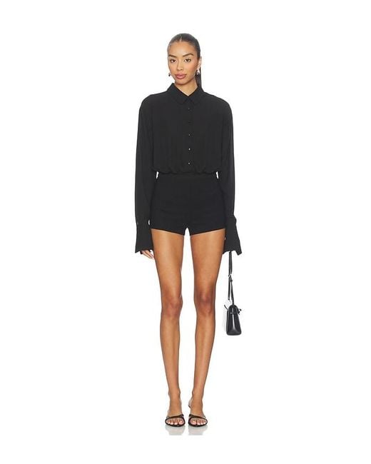 ALL THE WAYS Black Clarissa Romper