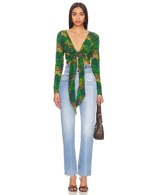 aligrace Blue Vintage Double Waist Jeans