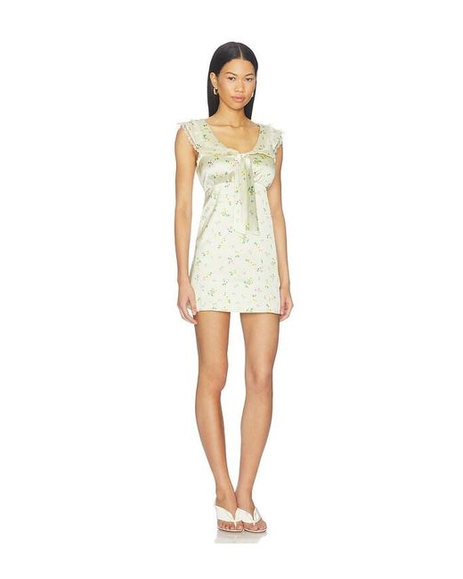 For Love & Lemons White Liam Floral Mini Dress