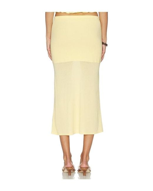 Lovers + Friends Natural Delia Knit Midi Skirt