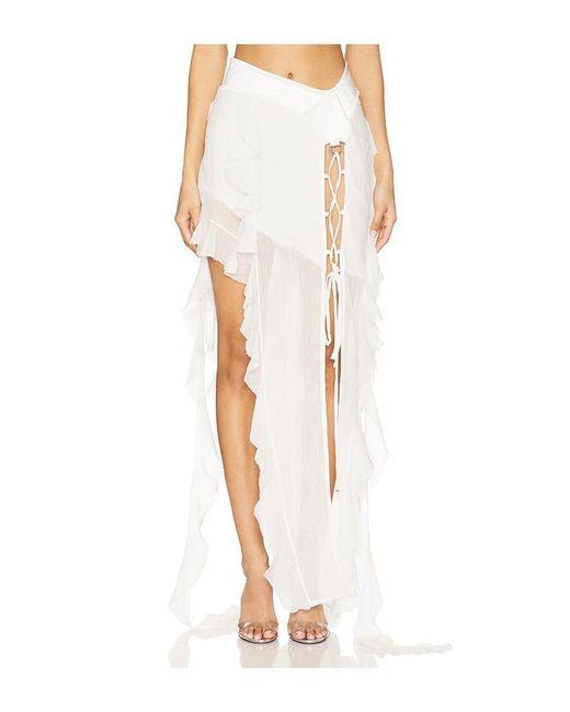 AMOR MIA White Tear Maxi Skirt