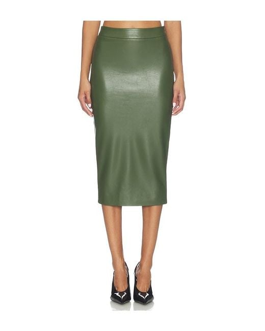 Naked Wardrobe Green Faux Leather Pencil Skirt