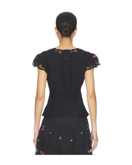 Rixo Black Elaine Top