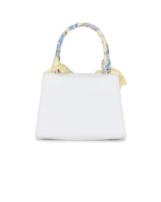 Self-Portrait White Cream Linen Floral Mini Bag
