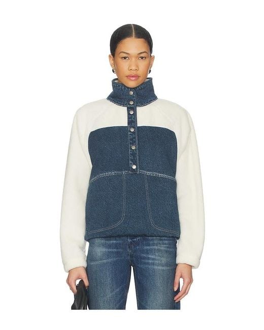Rag & Bone Blue Rb Miramar Fleece Sherpa Popover