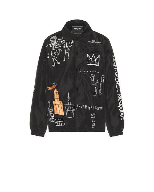 Reason Black Basquiat King Pleasure Coach Jacket for men