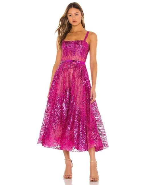 Bronx and Banco Pink Mademoiselle Midi Dress