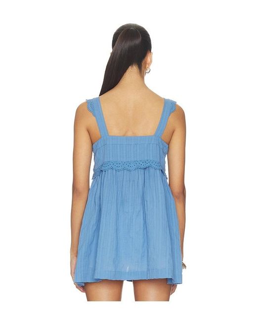 Free People Blue Farrah Embroidered Tunic