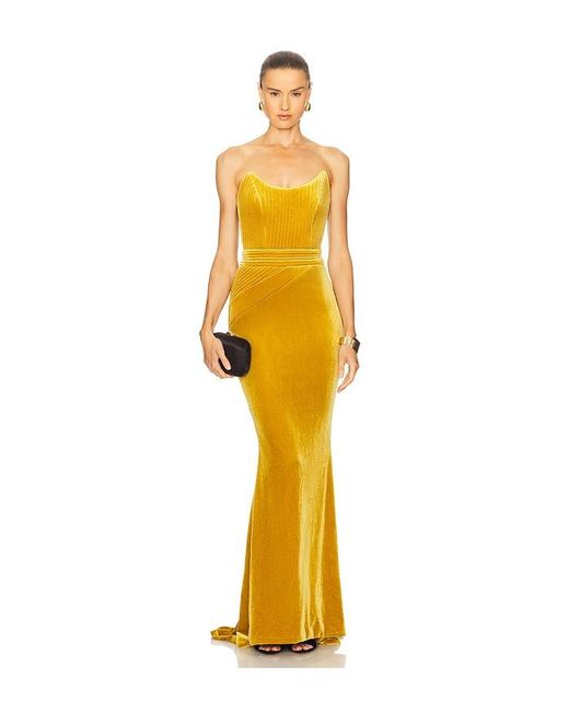 Zhivago Reine De Reinettes Velvet Gown in Yellow | Lyst Zhivago Reine De Reinettes Velvet Gown in Yellow | Lyst