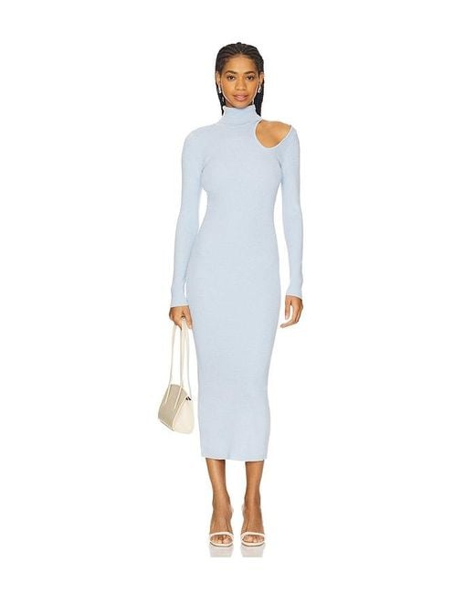 Bardot Blue Olesa Asymmetric Knit Dress