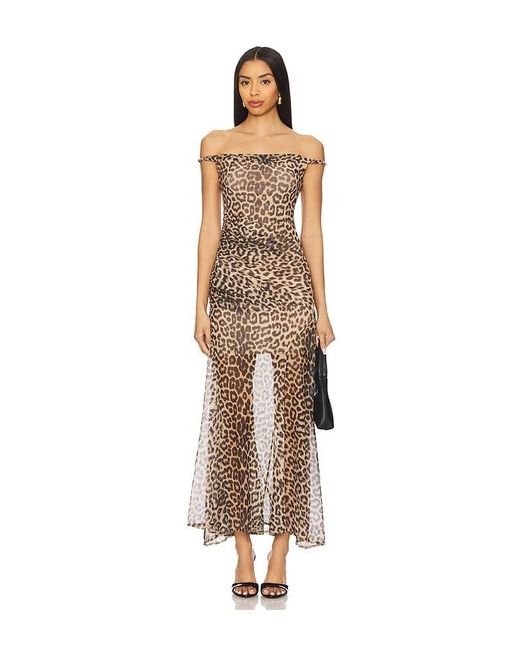 Alice + Olivia Natural Midi-Kleid Bianca Twist