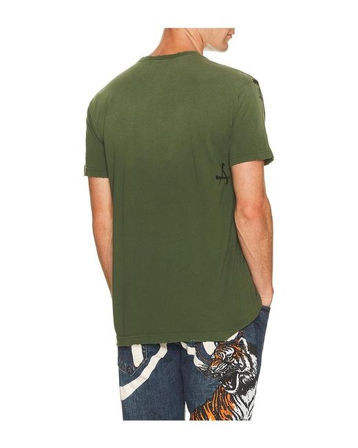 Affliction Green Ghost Army Short Sleeve Tee for men